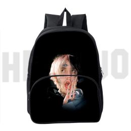 Backpacks 12/16 pouces RAPPER LIL PEEP 3D BACKPACKS CARTOON GIRLS BIANT BABAG LIL PEEP SCOLOG SCHOOLD MEN MEN MOCHILA Canvas Rucksack Kindergarten