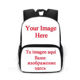 Sacs à dos 13 pouces personnalisés votre image de logo Nom de schoolbag garçons filles multipandre le sac de voyage pour enfants