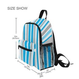 Rugzakken 2021 Nieuwe klassieke 3D Kids Blue School Tas Kaii Soft Stripe Printing Leuke Kindergarten Backpack Toddler Baby Bag Children Cadeau