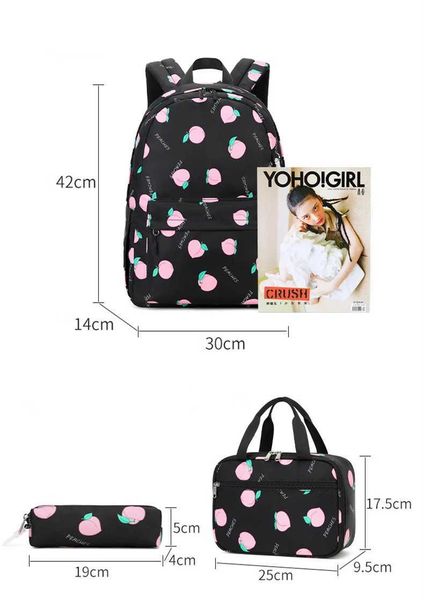 Backpacks 2022 New Fruit Printing Girls Sac à dos Sac à dos Sacs d'école pour filles Set Kid Schoolbags enfants Backpack Kids Bookbag Satchel Knapsack