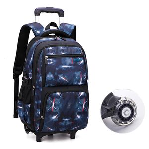 Rugzakken 2wheels Travel Rolling Bagage Bag School Tolley Backpack For Boys Kid S Backpack on Wheels Kids 221129