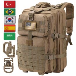 Sac à dos 30L ou 45L Military Tactical Backpack Us Cooper Rucksack Sac imperméable Sac en plein air Camping Hunting Backpack Drrings Flag Patch