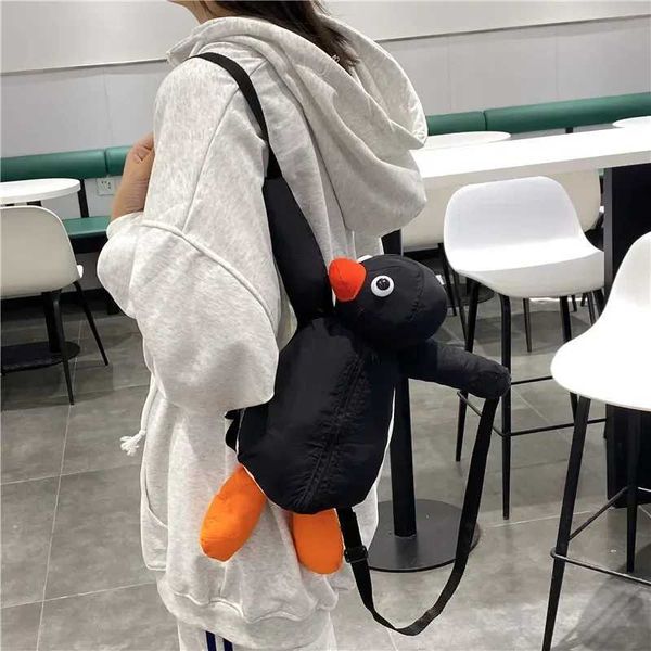 Sacs à dos 38 cm belle pingouin en peluche sac à dos dessin animé mignon pingouin en peluche doux en peluche Animal sac à bandoulière pour enfants filles cadeaux d'anniversaire L2403