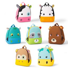 Rugzakken 3D cartoon dierenkinderen schattig beer aap koe kinderen tassen schooltas kleuterschool jongensmeisjes schoolbags mini 221122