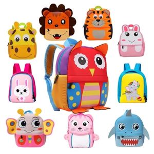 Rugzakken 3D Children School Tassen voor meisjes jongens kleuterschool cartoon dier toddle kids backpack 25 jaar 220909