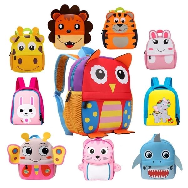 Sacs à dos 3D Sacs d'école pour enfants pour filles garçon maternelle dessin animé animal toddle enfants sac à dos 25 ans 220909