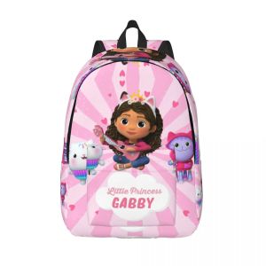 Mochilas 3D impresión divertida gabbys dollhouse lienzo mochila para niñas chicas dibujos animados gatos animales colegio universitario bolsas de viaje hombres