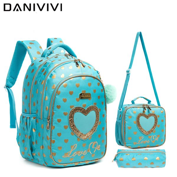 Sac à dos 3pcs scolaire de filles sac à dos mignon love kawaii sac pour enfants enfants bagage Vuelta al cole à lunch crayon crayon 230613