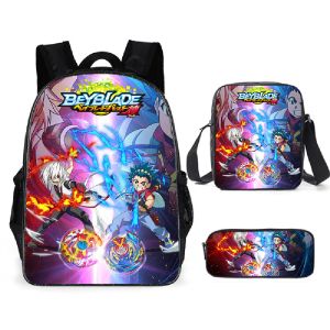 Rugzakken 3 stks/set Beyblade Burst Evolution Backpack 3D School Bag Sets voor tiener jongensmeisjes cartoon kinderen schooltassen kinderen mochilas