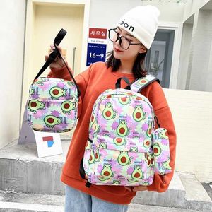 Sac à dos 3pcs / set Fruit Printing School Sacs Backpacks Baggbag Fashion Kids Belle Sac à dos pour enfants Bag des filles Bag Sac Mochila