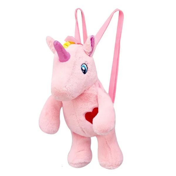 Sac à dos 40 cm moelleux licorne peluche sac à dos kawaii maternelle pour enfants schoolbag mignon princesse mini sac en peluche cadeaux pour amis 240223