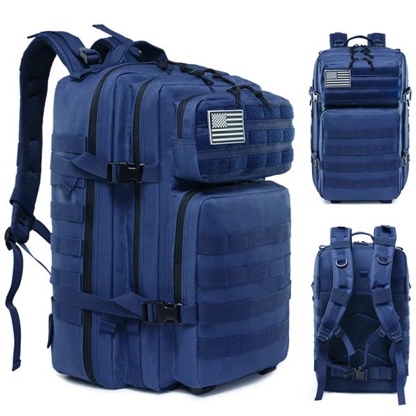 Sac à dos 50l 1000d Nylon Military Backpack Army Tactical MOLLE ASSAULT RUCKSACK 3P Randonnée en plein air