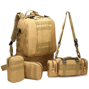 Rugzakken 50l tactische rugzak 4 in 1 militair leger molle rugzak sporttas waterdichte outdoor hiking camping reizen 3d rucksack mochila