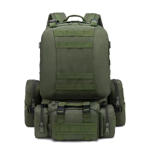 BACKPACKS 50L TACTICAL BACKPACK MENS'S MENS MILTIAL BACKPACK 4 IN 1 MOLLE SPORT SAG imperméable Sport extérieur Randonnée Camping Travel 3D Rucksack