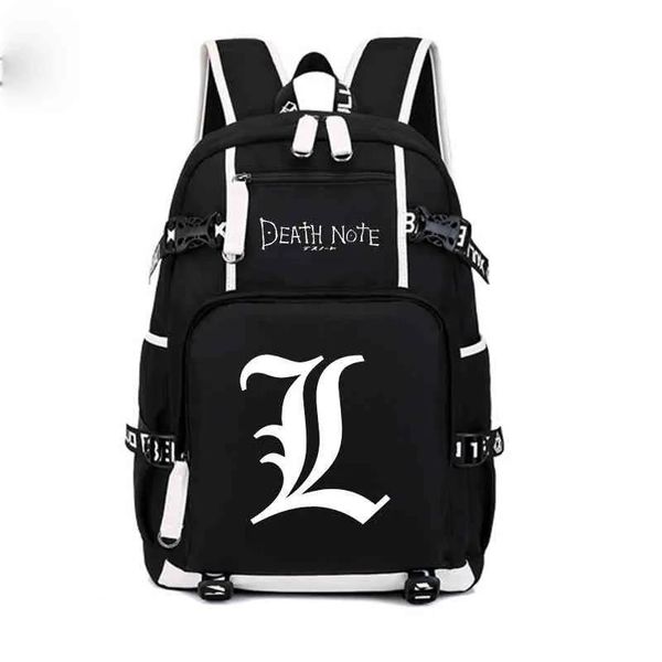 Rucksäcke Anime Death Note USB Rucksack Schultaschen Büchertasche Männer Frauen Reisen Laptop Rucksack Kinder Rucksack Geschenk 220210