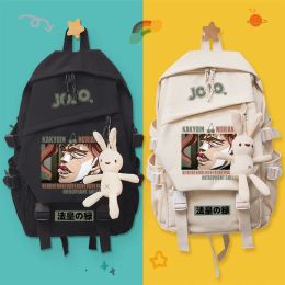 Backpacks Anime JoJo's Bizarre Adventure Kujo Jotaro Nylon Backpack Student School Book Bags