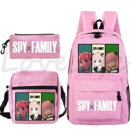 Sac à dos anime espion x famille anya sac à dos sac à dos scolarisation des élèves girls sac à dos zipper bookbag enfants kawaii manga sacs scolaires 3pcs set mochila