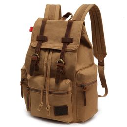 Rugzakken AUGUR 17 inch herenrugzak vintage canvas schooltas reistassen laptop met grote capaciteit 231013