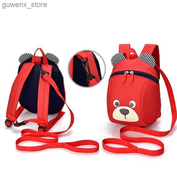 Sac à dos Baby Fake Proof Bag Polyester Cartoon Bear Safety Harnness Sackepack Childrens confortable sac à dos Childrens Walking Aid STRAP Y240411