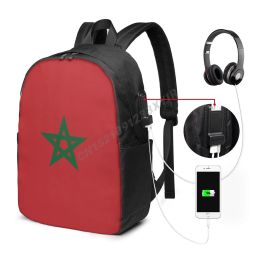 Sac à dos sac à dos marocain drapeau marocain country map c'est dans mes fans d'ADN pour le sac à école étudiante voyage d'ordinateur portable décontracté pack unisex