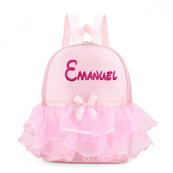 Ballerina Dance Backpack avec broderie personnalisée Nom personnalisé Tutu rose Sac à dos Kids Ballet School Toddler Bag 230601
