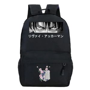 Backpacks Canvas Attack on Titan Bookbag Teens Levi Ackerman Girls Boys Schoolbags Fashion HARAJUKU ANIME ATTAQUE SUR TITAN LADE