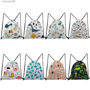 Sacs à dos Animaux de bande dessinée imprimer sacs de rangement vêtements de bébé enfants jouets organisateur cordon sacs de bonbons image personnalisée sac à dos pour femmes L231108