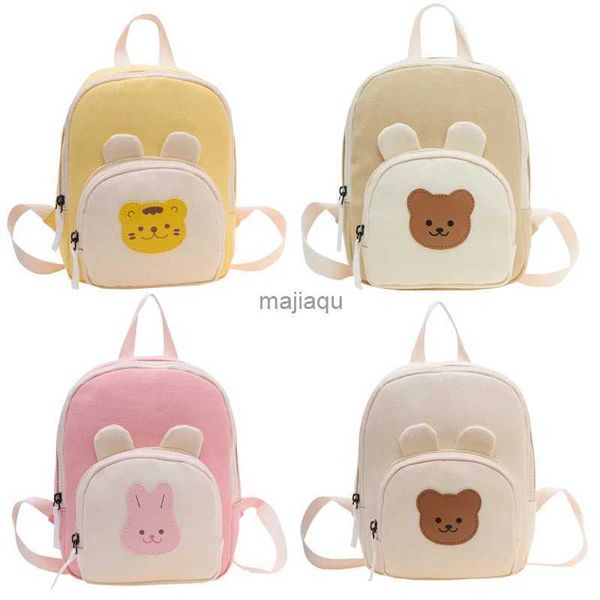 Mochilas Mochila de bebé de dibujos animados, mochilas de escuela para niñas, niños, bolso coreano para niños, mochilas de lona con bonito oso y conejito para niños de guardería