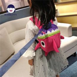 Backpacks Cartoon baby boys and girls school backpack anti loss wire harness binding for children shark kindergarten bag and daycare Rucksack d240516