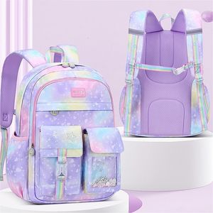 Backpacks Cartoon School Backpacks Waterproof School Bags For Girls Kids Primary Princess Kawaii Crossbody Backpack For 1 Grade Designer 230816
