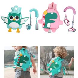 Sacs à dos Enfant dessin animé lapin dinosaure AntiLost sac à dos bébé en plein air marche Anti perte main bande dragonne corde enfant en bas âge laisse sécurité 231007