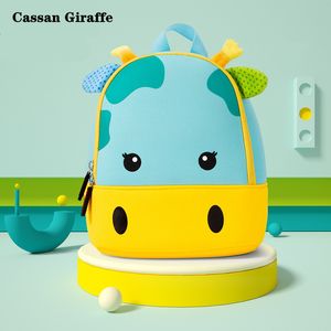 Rugzakken Kinderen 3D Leuke Dier Giraffe Aap Uil Ontwerp Rugzakken Peuter Kinderen Neopreen Schooltassen Kleuterschool Cartoon Rugzak Tas 230612