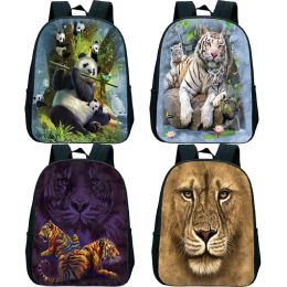 Rugzakken kinderrugzakken leeuw tijger wolf panda kleuterschool backpack peuter bookbag meisje jongen schooltassen kinderen mini knapack mochila