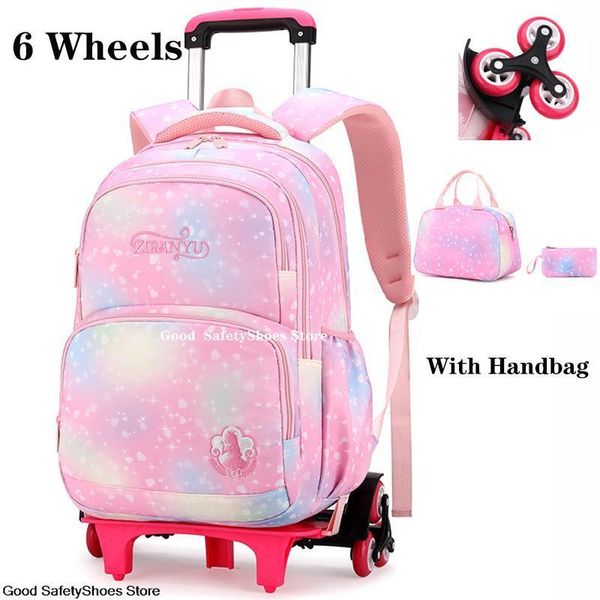 Sacs à dos Sac à dos scolaire pour enfants à roulettes Cartable primaire détachable Mochila Feminina Trolley Sacs d'école pour filles Sac à dos pour enfants 230729