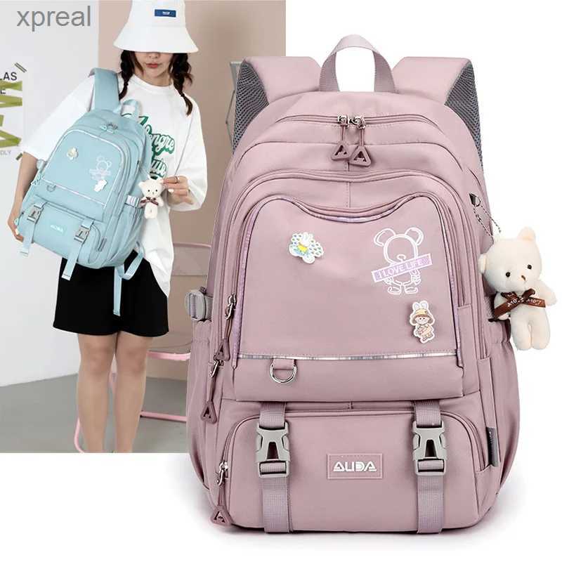 Backpacks Dziecięce torby szkolne dla dziewcząt duże szkolne szkolne kawaii szkoła podstawowa plecak dla dzieci torba Waterproof Laptop Travel Rucksack WX