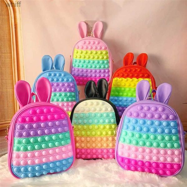 Sacs à dos Sacs d'école pour enfants Sacs à dos pour enfants Bubble Pop Game Antistress Fidget sac à bandoulière pour enfants garçon fille Mini sac pour tout-petits 0-4 ans L231016