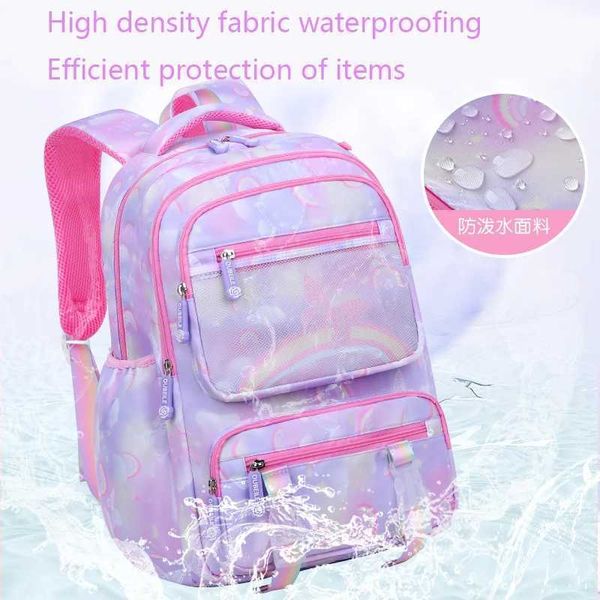 Backpacks Children School Bookbag Bookpofroproofring Durable Mignon sac à dos Rainbow Butterfly Multi compartiment Primary Kid Backpack for Girls