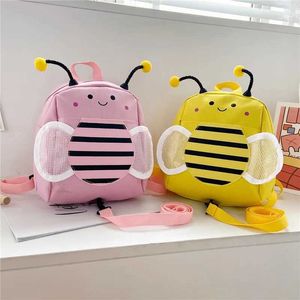 Rugzakken kinderrugzak schattige cartoon kleuterschool backpack 3d bijen baby anti verlieszak gele roze kinderen schoudertas d240516