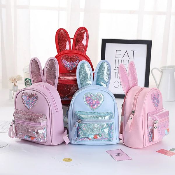 Mochilas Mochila pequeña para niños Bolsas escolares con orejas de conejo lindas para niños Niñas Niño Bebé Volver a Mochila 231204