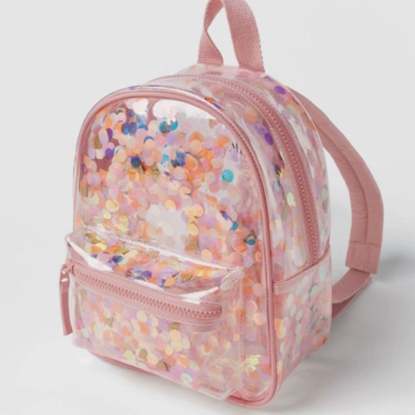 Sacs à dos Confetti Transparent Sac À Dos Enfants Dames Sac D'école Maternelle Enfants Couleur Confettis Ornement Sac À Dos 230729