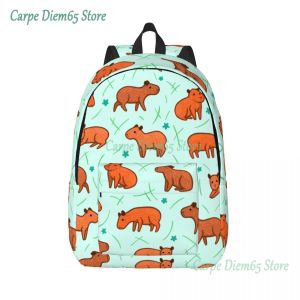 Backpacks Custom Capybara Pattern Canvas Backpack Women Women Men Book Bookbag pour l'école Sacs Wild Animals Wild of South America