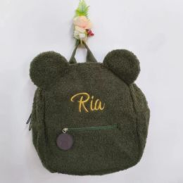 Sac à dos broderie personnalisée pour enfants mignon baissier d'ours mignon, sac à dos pour tout-petit, sac à école de maternelle pour garçons avec nom un sac cadeau pour enfants unique