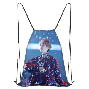 Rugzakken aangepaste exo baek hyun drawstring tas satijn soft tas draagbaar aangepast logo printen rugzak meer maat