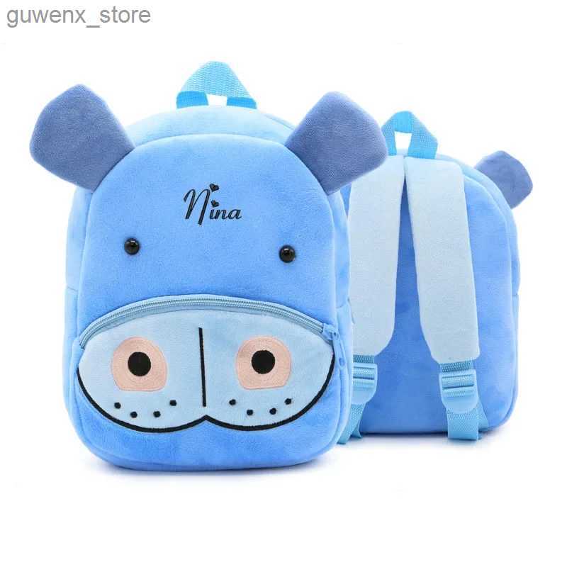 Backpacks Custom Name Animals Cute Toddler Backpack for Children Boys Girls 3-6 Years Old Y240411