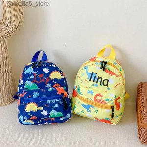 Sacs à dos Nom personnalisé enfants mignon dinosaure Nylon sac à dos étanche maternelle garçon fille univers planète sac d'école décontracté sac à dos Q231108