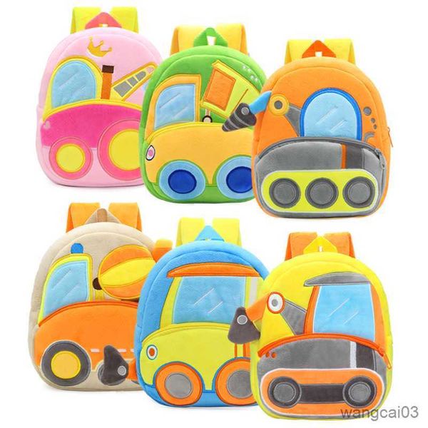 Sacs à dos mignons enfants sacs d'école 3D camions voitures en peluche enfants sac à dos maternelle garçons filles cartables petit sac à dos R230805