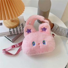 Mochilas lindo conejo niños bolso de hombro de peluche encantador rosa bebé niña pequeño bolso bolso princesa accesorios crossbody bolsas moneda 220924