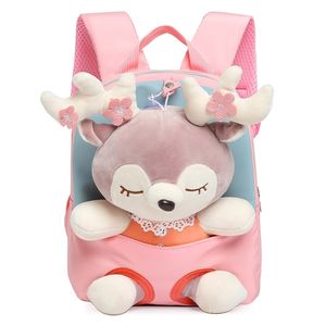 Rugzakken schattige eenhoorn studentenschool rugzak meisje cartoon mini fur schooltas kidergarten poppen pluche tas speelgoed poppen rugzak kinderen cadeau 220915