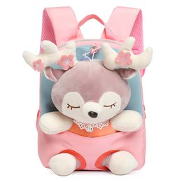 Mochilas Cute Unicorn Student School Girl Cartoon Mini Fur Schoolbag Kidergarten Doll Plush Bag Toy Niños Regalo 221203