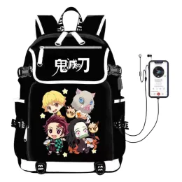 Backpacks Demon Slayer Cosplay Backpack Student School Scogle Sac Business Multifonctionnel Sac d'ordinateur de grande capacité Sac à dos